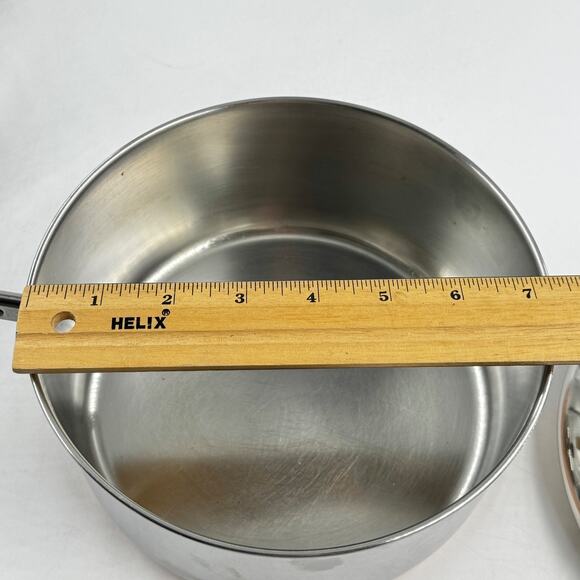 REVERE WARE 1801 VTG 2 Qt 92e Saucepan w Lid MADE IN USA Copper Stainless Steel - Picture 9 of 11